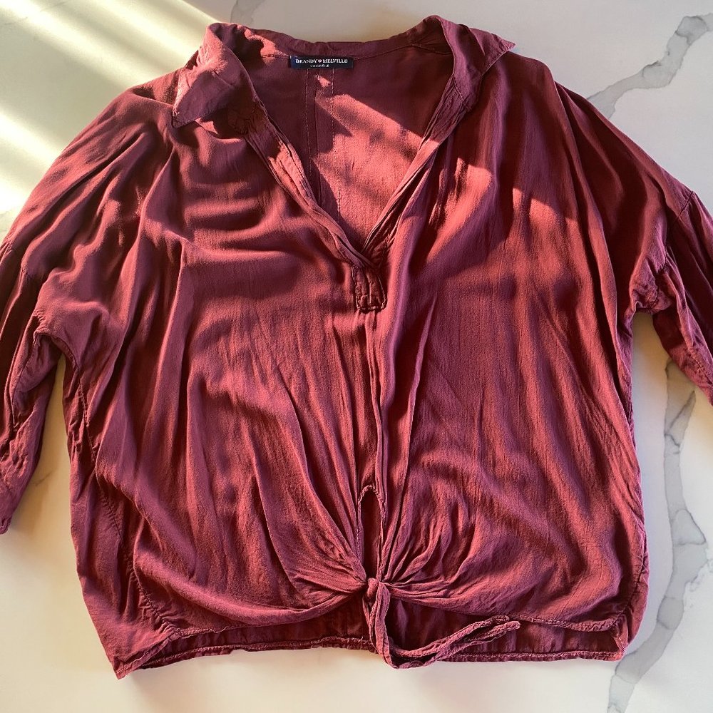 Brandy Melville Tie Front Red Top